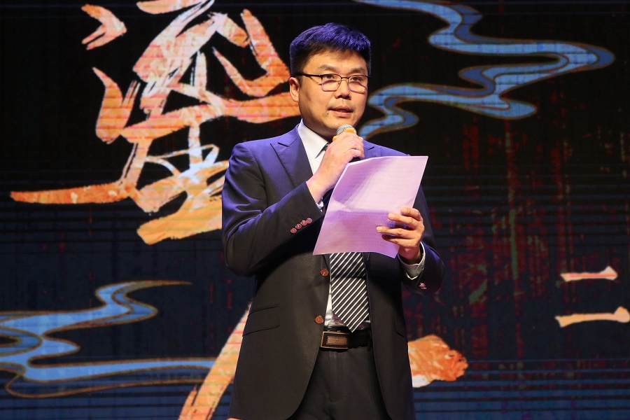 北京外國(guó)語(yǔ)大學(xué)黨委常委、副校長(zhǎng)趙剛在活動(dòng)現(xiàn)場(chǎng)講話。主辦方供圖