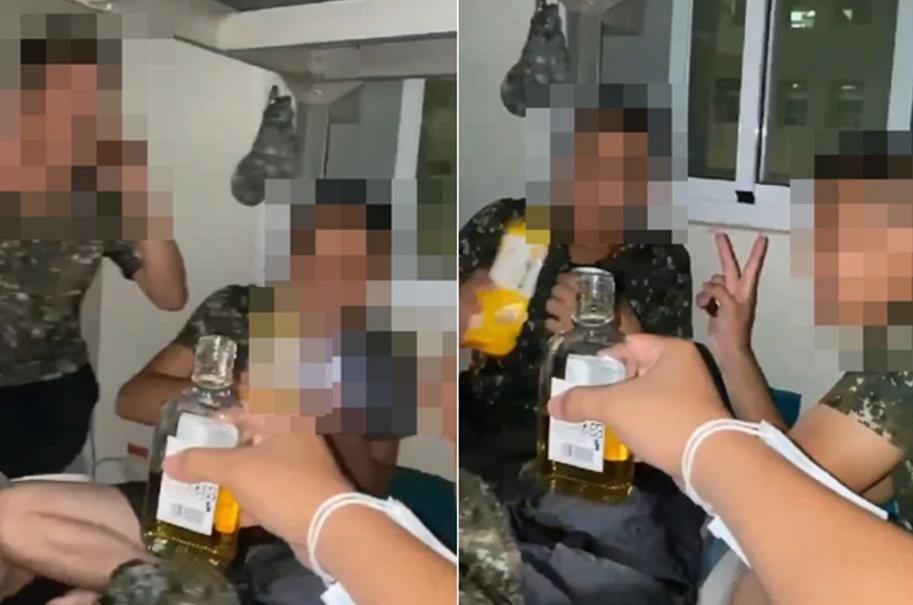臺(tái)軍在宿舍開(kāi)“飲酒趴”。圖片來(lái)源：臺(tái)灣“中時(shí)新聞網(wǎng)”。