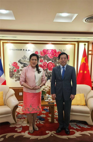 中國駐泰國大使會見泰國民聯(lián)廳候任廳長。中國駐泰國大使館供圖