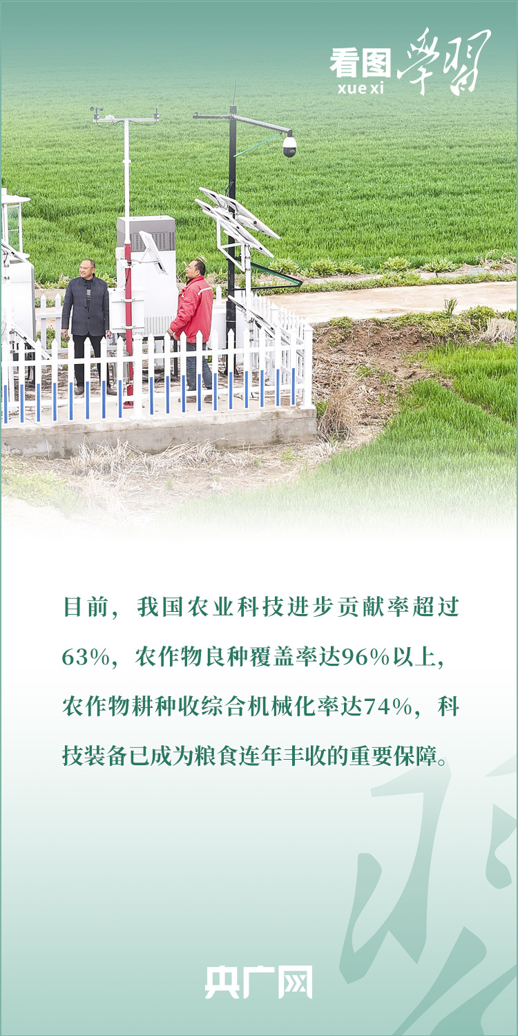 看圖學(xué)習(xí)丨推廣良田、良種、良法、良機 給農(nóng)業(yè)現(xiàn)代化插上科技的翅膀