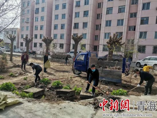 圖為尖扎干部職工生態(tài)建設(shè)和環(huán)境保護現(xiàn)場。尖宣 供圖