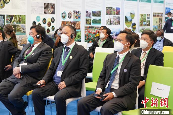 圖為極小種群物種和生物多樣性保護邊會現(xiàn)場?！≡颇鲜×謽I(yè)和草原局供圖