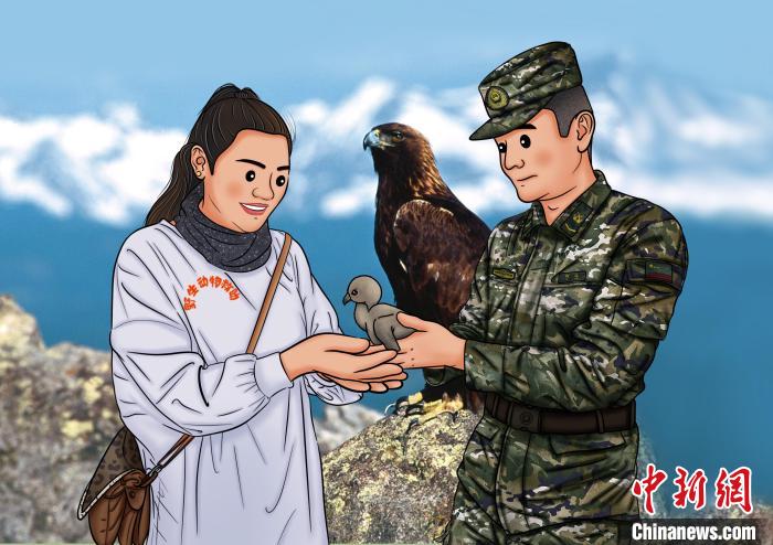 青海武警手繪“環(huán)?！焙蠛粲醣Ｗo高原生態(tài)