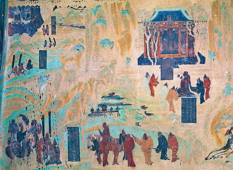 圖為莫高窟第323窟《張騫出使西域圖》。敦煌研究院供圖