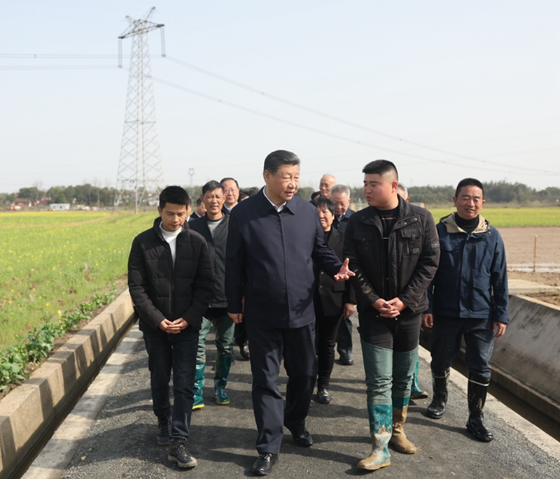 2024年3月19日，習(xí)近平總書記在湖南常德港中坪村考察。